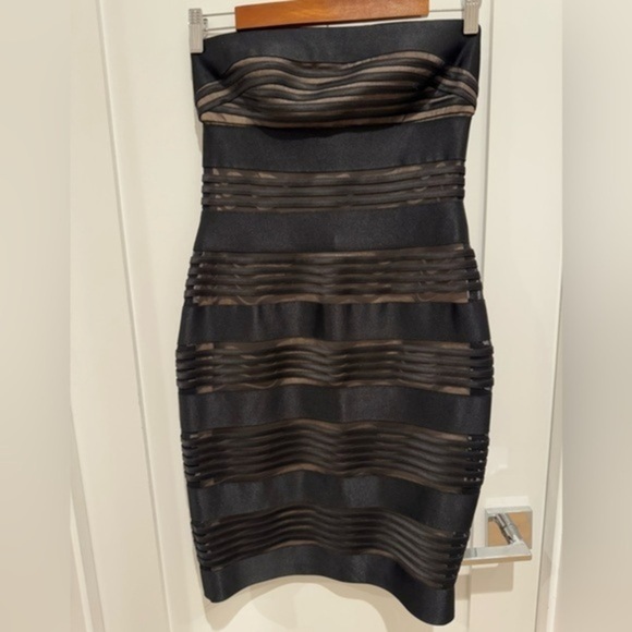 Cache Strapless Bandage Dress Sz 4 black - Picture 1 of 9